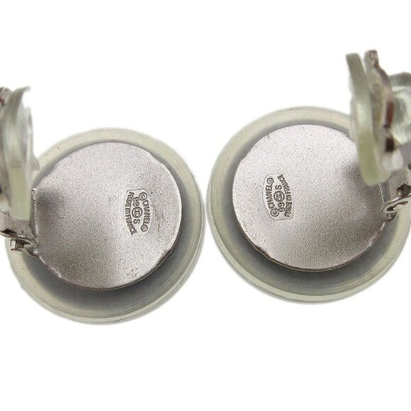 Chanel Button Earrings Clip-On Gray - Picture 5 of 5